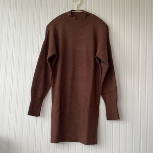 Brown Sweater Mini Dress